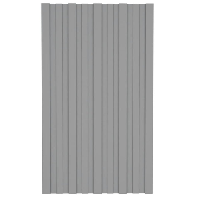 Pannelli da Tetto 12 pz in Acciaio Zincato Grigio 80x45 cm