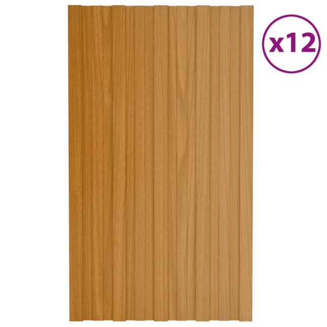 Pannelli da Tetto 12 pz in Acciaio Zincato Naturale 80x45 cm