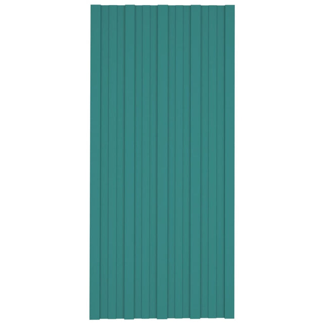 Pannelli da Tetto 12 pz in Acciaio Zincato Verdi 100x45 cm