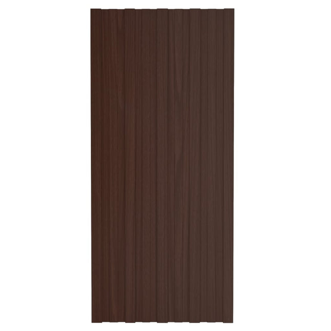 Pannelli da Tetto 12 pz in Acciaio Zincato Marrone 100x45 cm