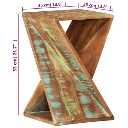 Tavolino 35x35x55 cm in Legno Massello di Recupero
