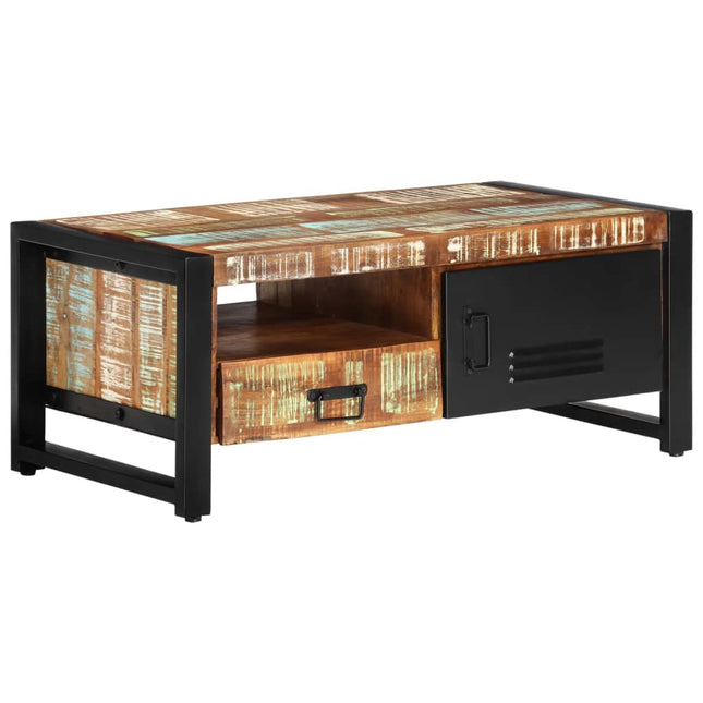 Tavolino da Salotto 100x50x41 cm in Legno Massello di Recupero