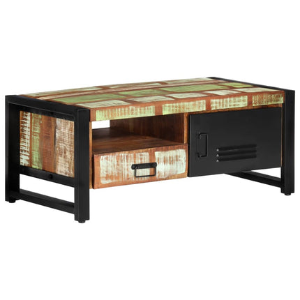 Tavolino da Salotto 100x50x41 cm in Legno Massello di Recupero