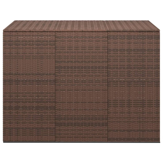 Contenitore da Giardino in Rattan PE 145x100x103 cm Marrone