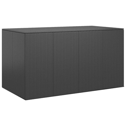 Contenitore da Giardino in Rattan PE 194x100x103 cm Nero