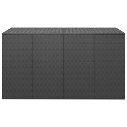 Contenitore da Giardino in Rattan PE 194x100x103 cm Nero
