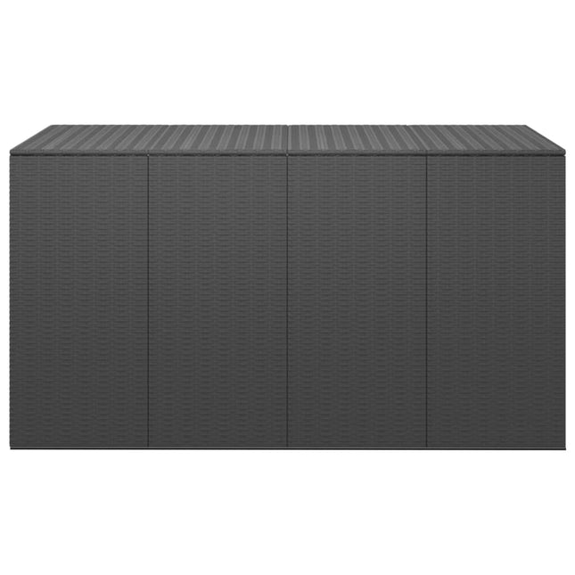 Contenitore da Giardino in Rattan PE 194x100x103 cm Nero