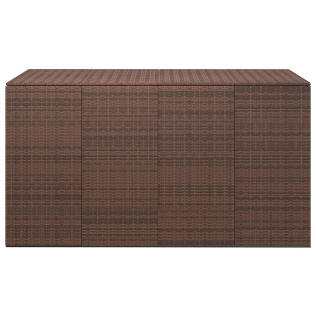 Contenitore da Giardino in Rattan PE 194x100x103 cm Marrone