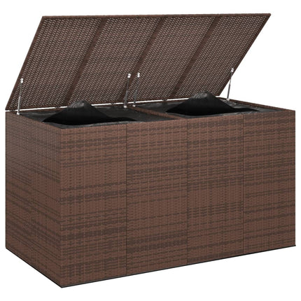 Contenitore da Giardino in Rattan PE 194x100x103 cm Marrone