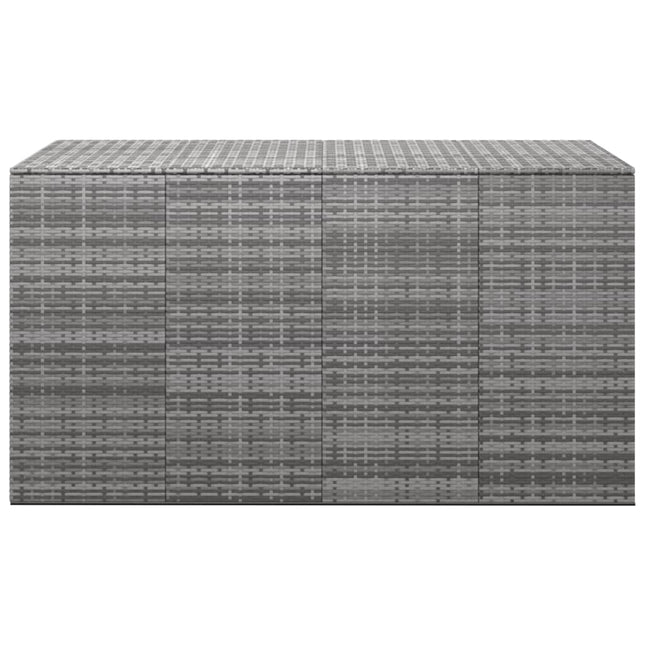 Contenitore da Giardino in Rattan PE 194x100x103 cm Grigio