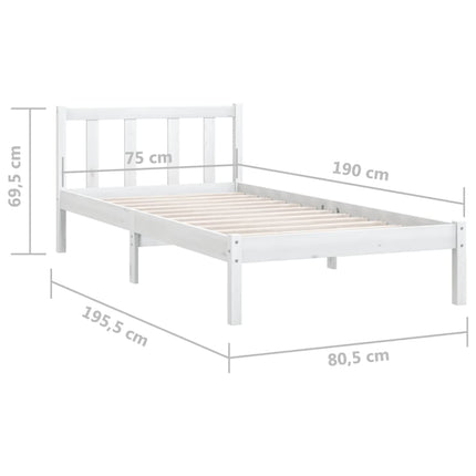 Giroletto in Legno Massello Bianco 75x190 cm Small Single