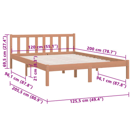 Giroletto senza Materasso Ambra in Legno Massello 120x200 cm