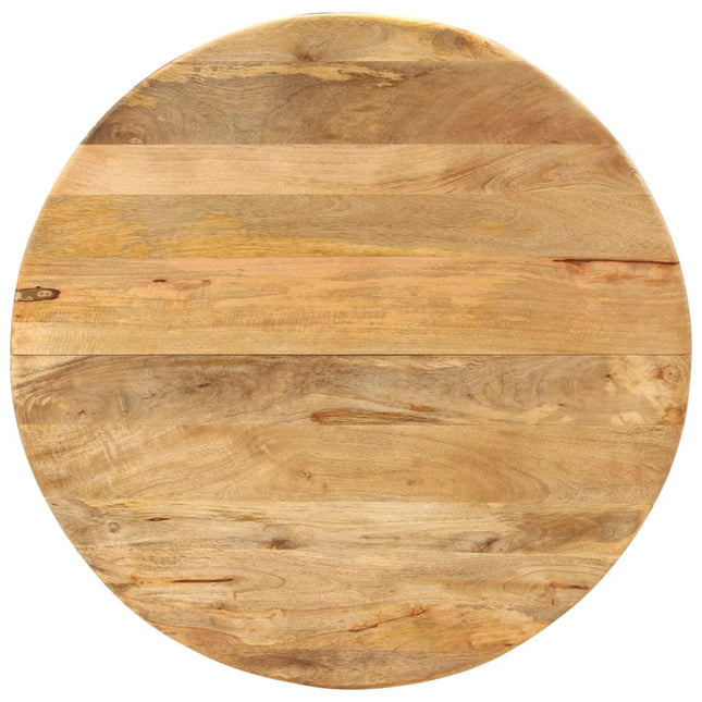 Tavolo da Pranzo Ã˜110x78cm in Legno Massello di Mango e Acciaio