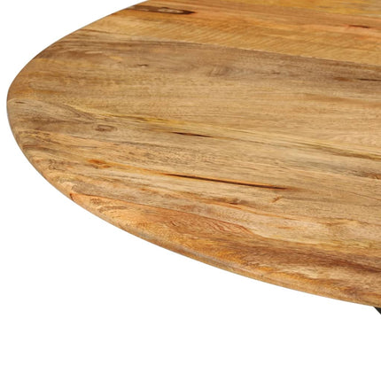 Tavolo da Pranzo Ã˜110x78cm in Legno Massello di Mango e Acciaio