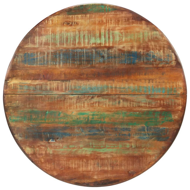 Tavolo da Pranzo Ã˜110x78cm Legno Massello di Recupero e Acciaio