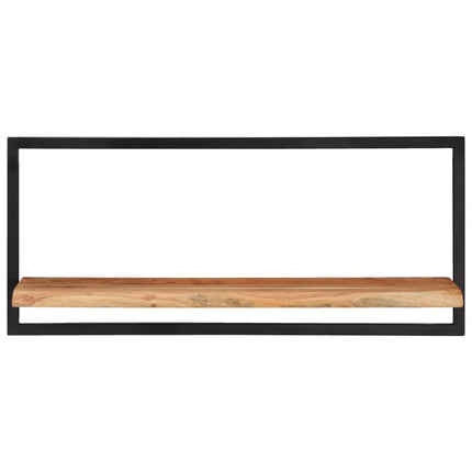 Mensole Parete 2pz 80x25x35 cm Legno Massello Acacia e Acciaio