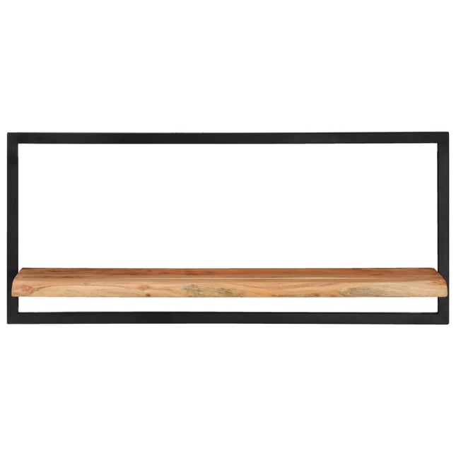 Mensole Parete 2pz 80x25x35 cm Legno Massello Acacia e Acciaio