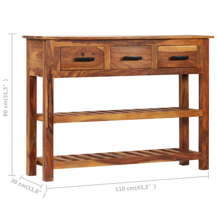 Credenza con 3 Cassetti 110x30x80 cm Legno Massello di Acacia