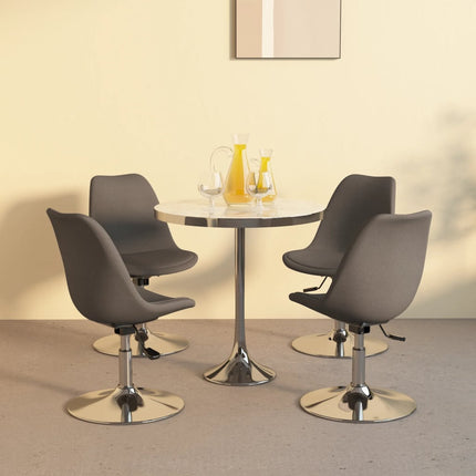 Sedie da Pranzo Girevoli 4 pz Grigio Scuro in Tessuto