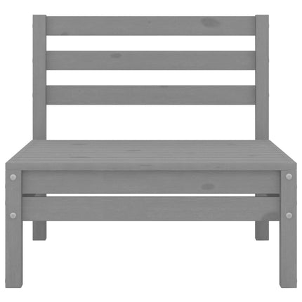 Set Divani da Giardino 8 pz Grigio in Legno Massello di Pino