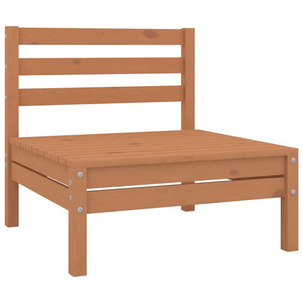 Set Salotto da Giardino 8pz Marrone Ambra Legno Massello Pino