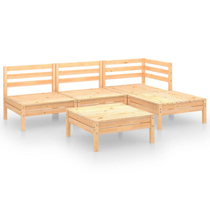 Set Salotto da Giardino 5 pz in Legno Massello di Pino