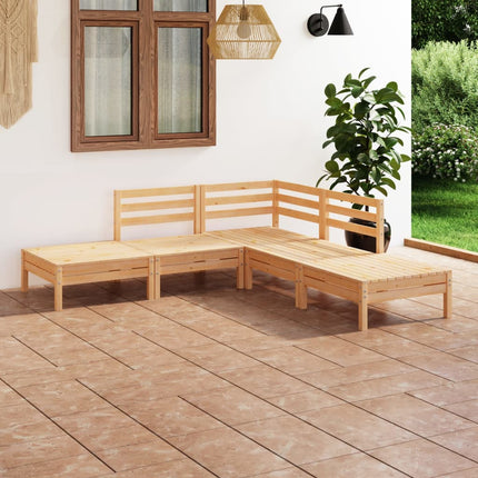 Set Salotto da Giardino 5 pz in Legno Massello di Pino