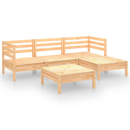 Set Salotto da Giardino 5 pz in Legno Massello di Pino