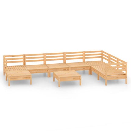 Set Salotto da Giardino 9 pz in Legno Massello di Pino