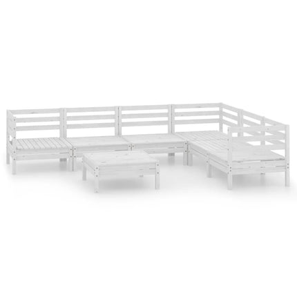 Set Salotto da Giardino 7 pz in Legno Massello di Pino Bianco