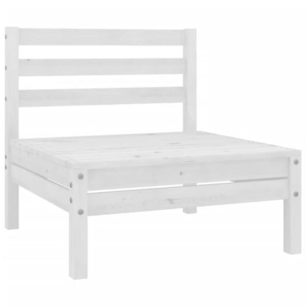 Set Salotto da Giardino 9 pz in Legno Massello di Pino Bianco