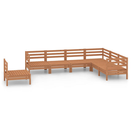 Set Salotto da Giardino 7 pz in Legno Massello di Pino Ambra