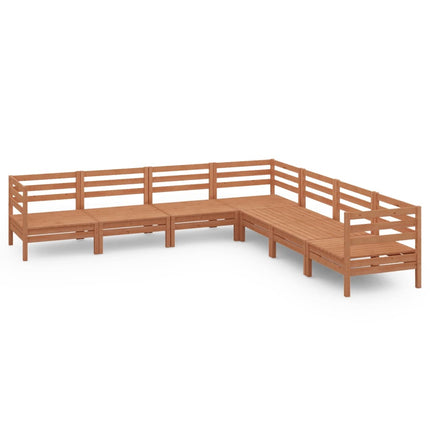 Set Salotto da Giardino 7 pz in Legno Massello di Pino Ambra