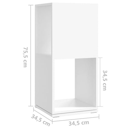 Armadietto Girevole Bianco 34,5x34,5x75,5 cm in Truciolato