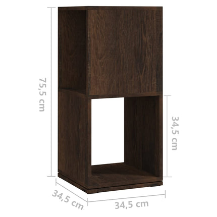 Armadietto Girevole Rovere Fumo 34,5x34,5x75,5 cm Truciolato