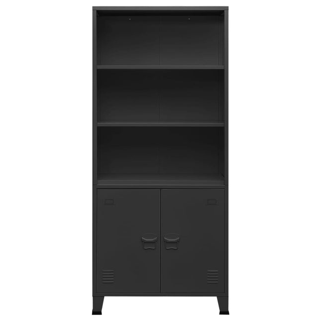 Libreria Industriale Antracite 80x32x180 cm in Acciaio