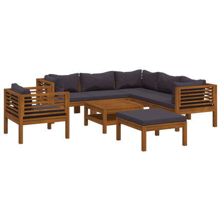 Set Divani da Giardino 8 pz con Cuscini in Massello di Acacia