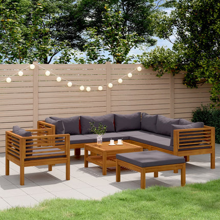 Set Divani da Giardino 8 pz con Cuscini in Massello di Acacia