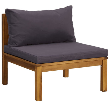 Set Divani da Giardino 3 pz con Cuscini in Massello di Acacia