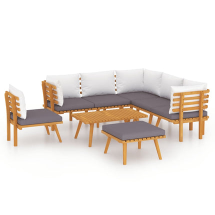 Set Divani da Giardino 8 pz con Cuscini in Massello di Acacia