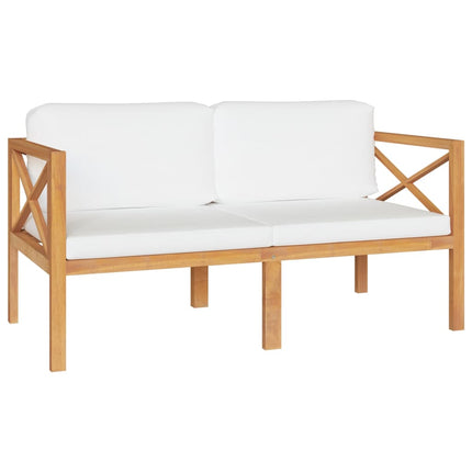 Set Divani da Giardino 5 pz con Cuscini Legno Massello di Teak