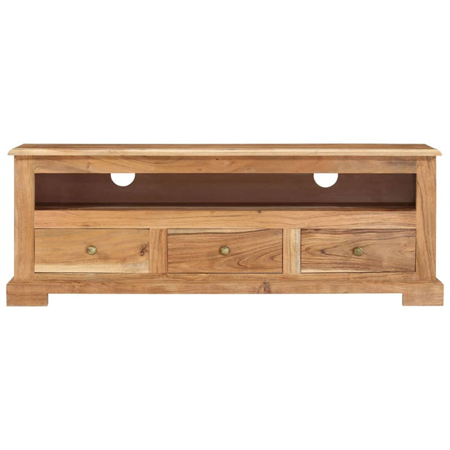 Mobile TV in Legno Massello di Acacia 110x30x40 cm Marrone