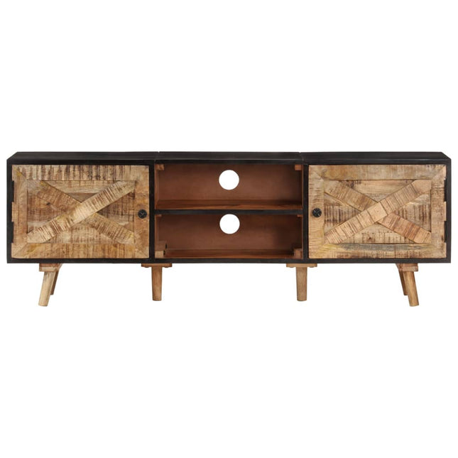 Mobile TV 140x30x46cm Legno di Mango Grezzo e Massello d'Acacia