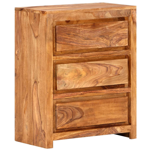 Cassettiera 60x33x75 cm in Legno Massello di Acacia