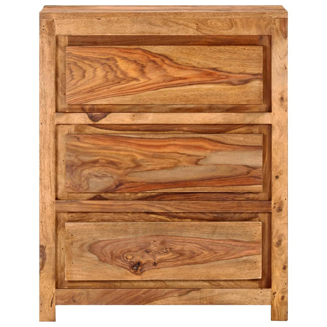 Cassettiera 60x33x75 cm in Legno Massello di Acacia