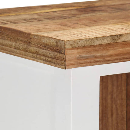 Credenza Bianca e Marrone 40x30x110 cm Legno di Mango e Acacia