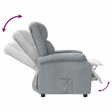 Poltrona Reclinabile in Tessuto Grigio Chiaro