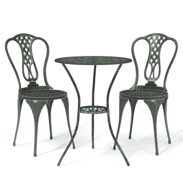 Set da Bistrot 3 pz in Alluminio Pressofuso Verde
