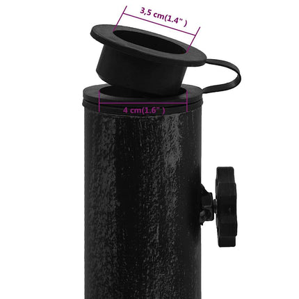 Base per Ombrellone Nera 47x47x33 cm in Ghisa