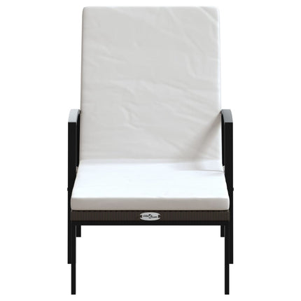 Lettini Prendisole 2 pz con Tavolo in Polyrattan Marrone